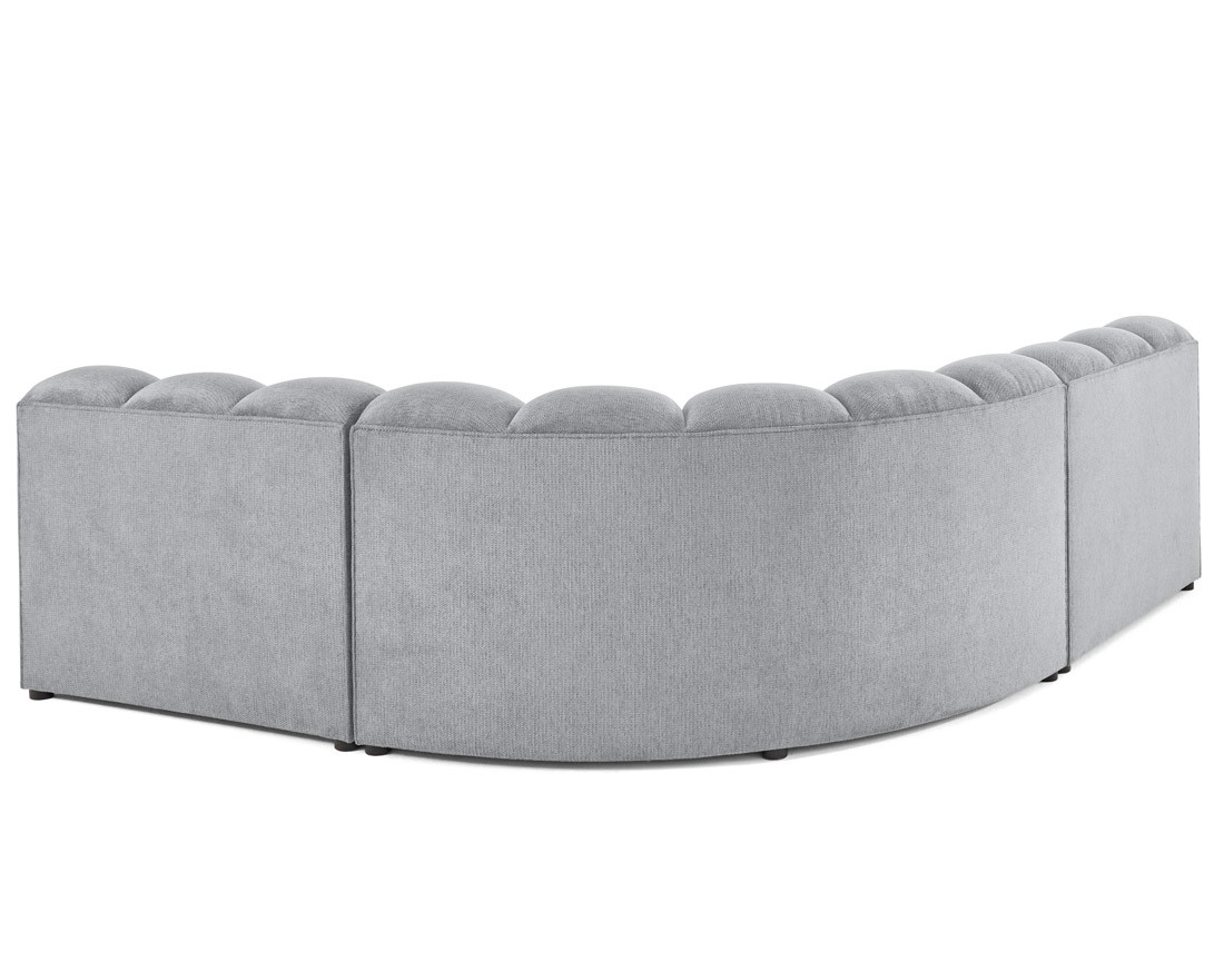 Canapé modulable d'angle réversible 4 places sans accoudoirs en tissu texturé Debbie