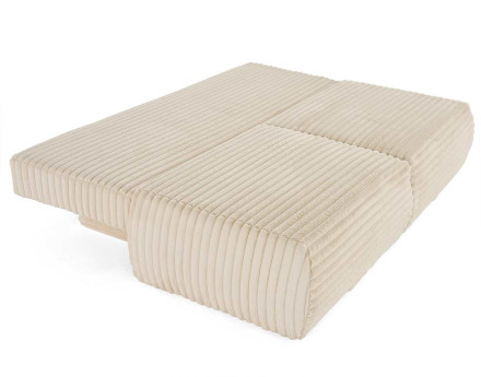 Canapé 3 places convertible en fausse fourrure côtelée Marvin