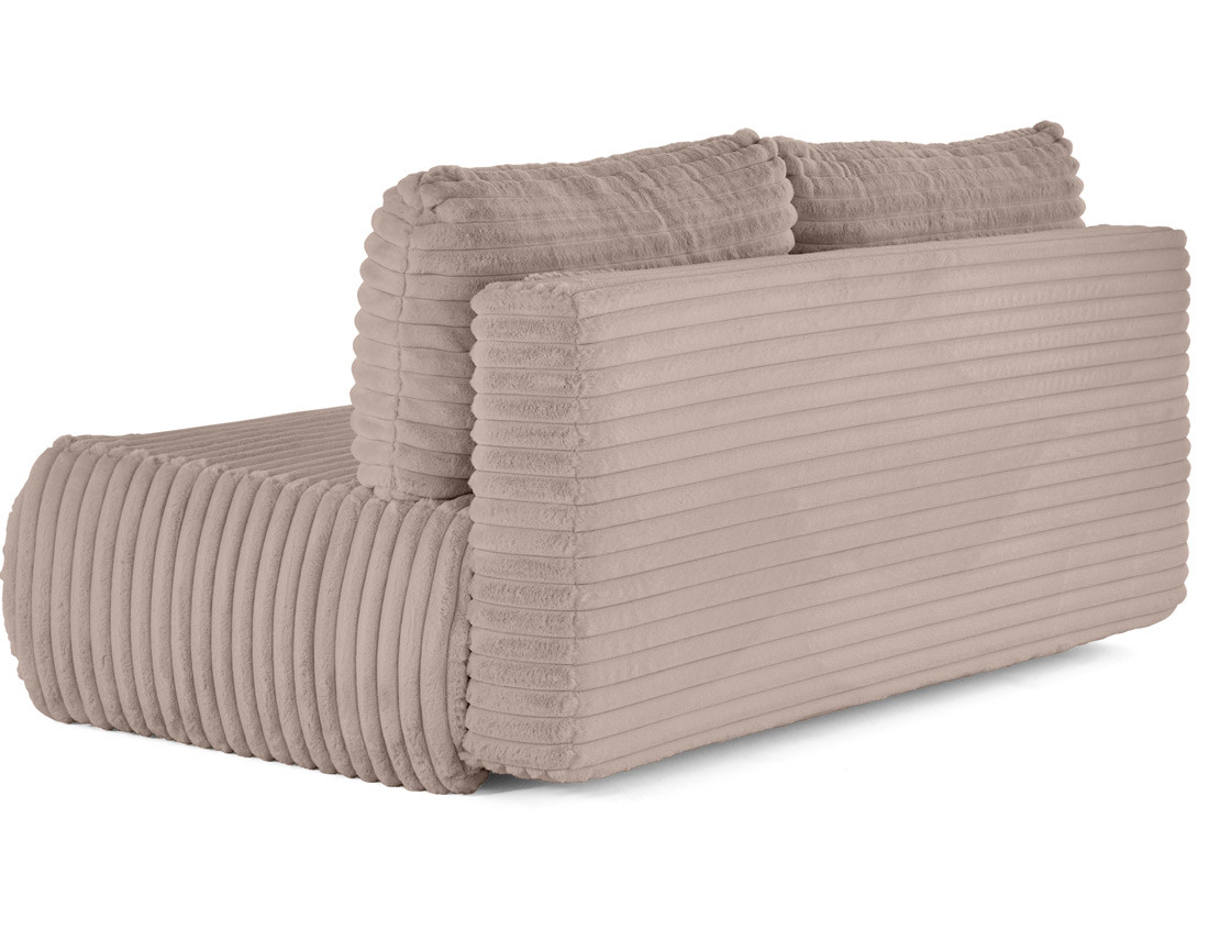 Canapé 3 places convertible en fausse fourrure côtelée Marvin