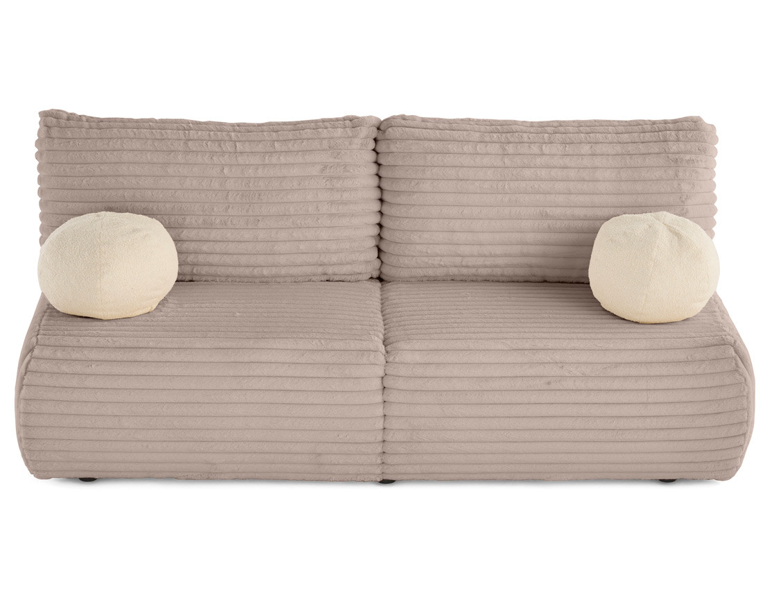 Canapé 3 places convertible en fausse fourrure côtelée Marvin