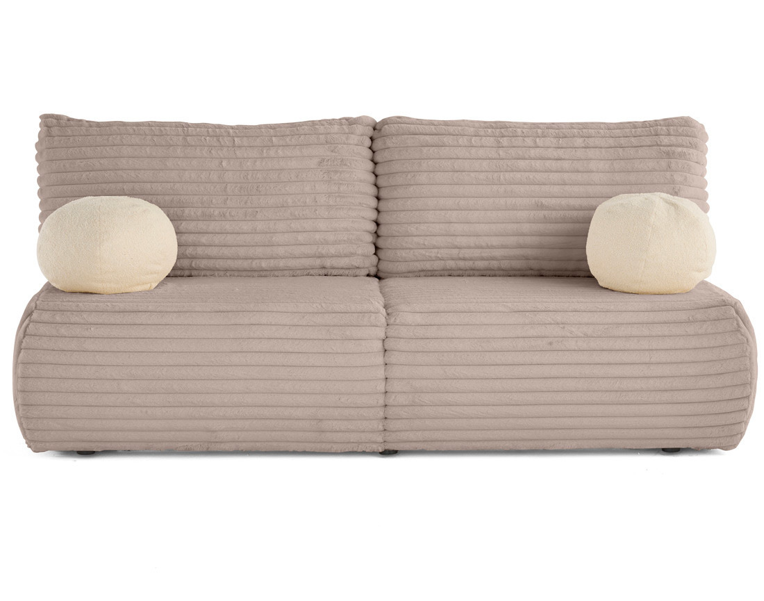 Canapé 3 places convertible en fausse fourrure côtelée Marvin