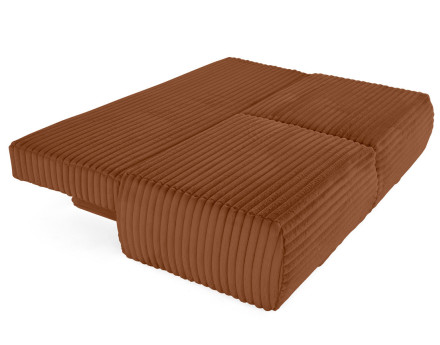 Canapé 3 places convertible en fausse fourrure côtelée Marvin