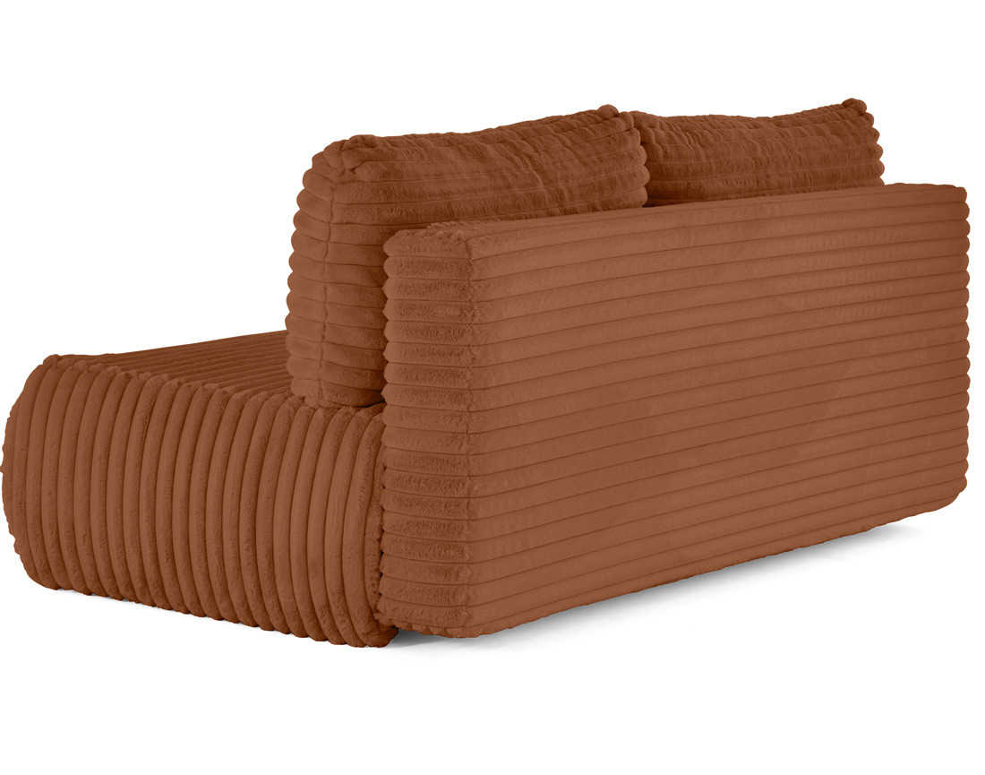 Canapé 3 places convertible en fausse fourrure côtelée Marvin