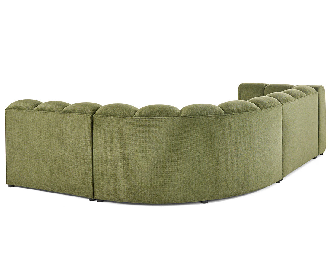 Canapé modulable d'angle droit 4 places avec accoudoir en tissu texturé Debbie