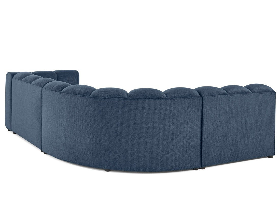 Canapé modulable d'angle gauche 4 places avec accoudoir en tissu texturé Debbie