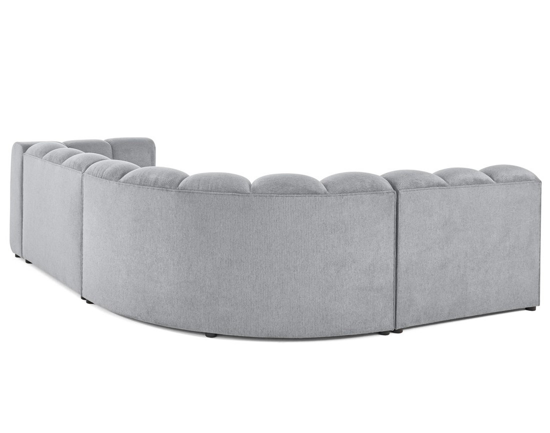 Canapé modulable d'angle gauche 4 places avec accoudoir en tissu texturé Debbie