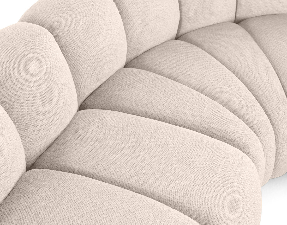 Canapé modulable d'angle gauche 4 places avec accoudoir en tissu texturé Debbie