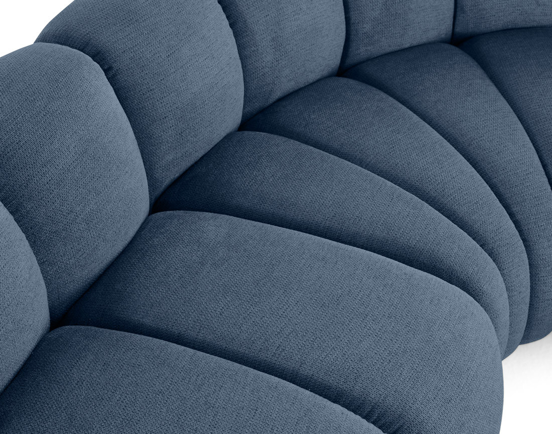 Canapé modulable d'angle gauche 4 places avec accoudoir en tissu texturé Debbie