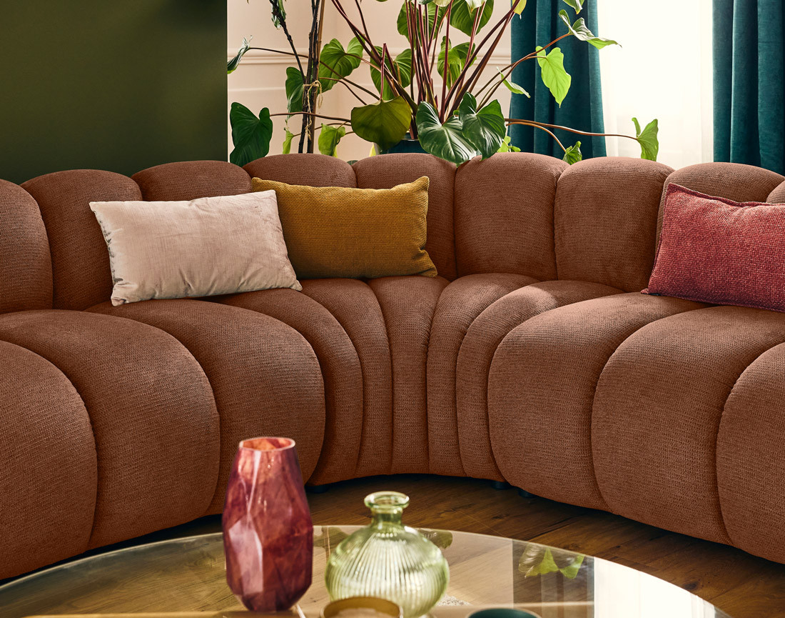 Module d'angle réversible en tissu texturé Debbie