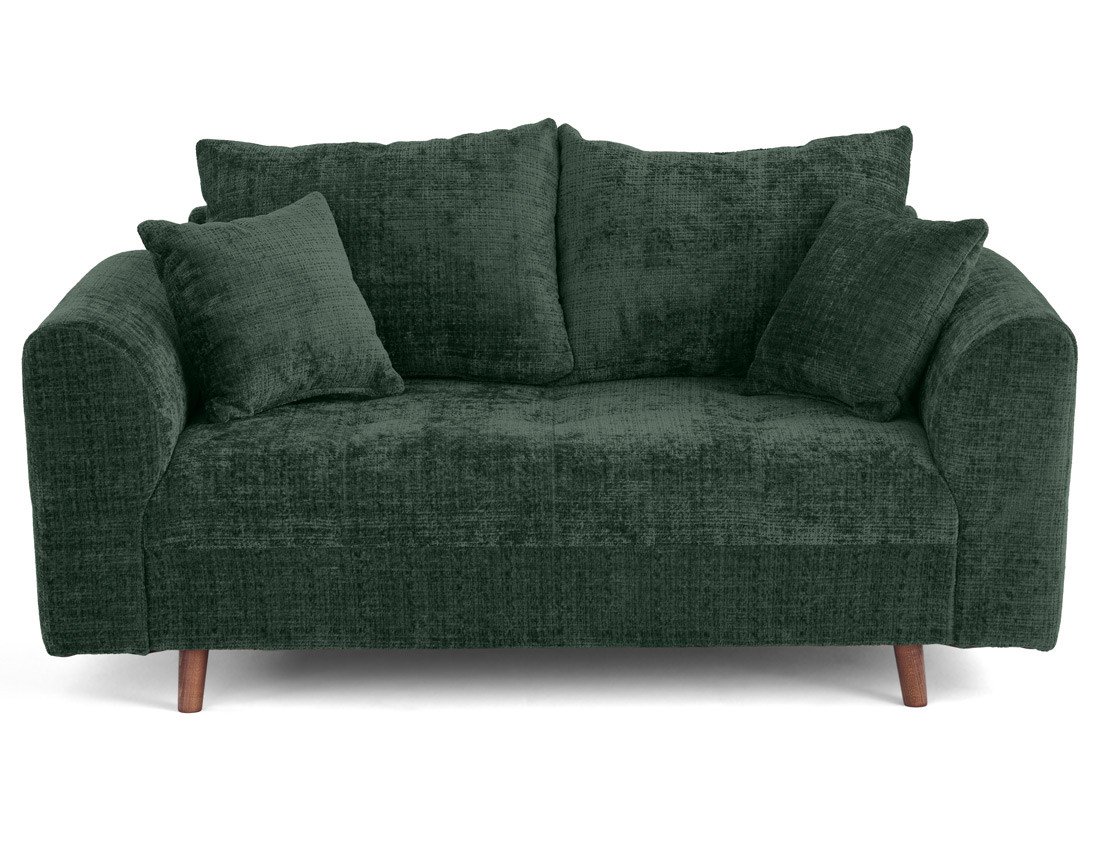 Canapé droit 2 places en velours texturé Rune