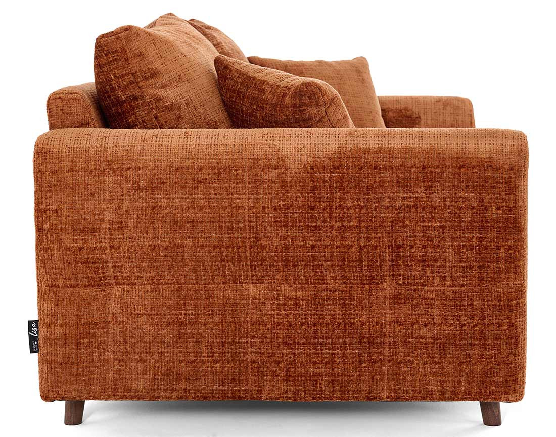 Canapé droit 2 places en velours texturé Rune