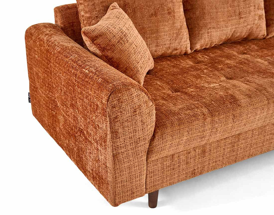 Canapé droit 2 places en velours texturé Rune