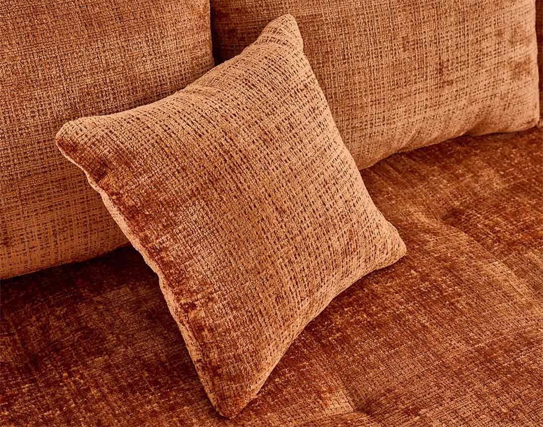 Canapé droit 2 places en velours texturé Rune