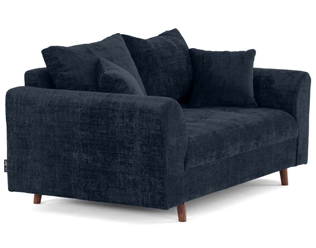 Canapé droit 2 places en velours texturé Rune