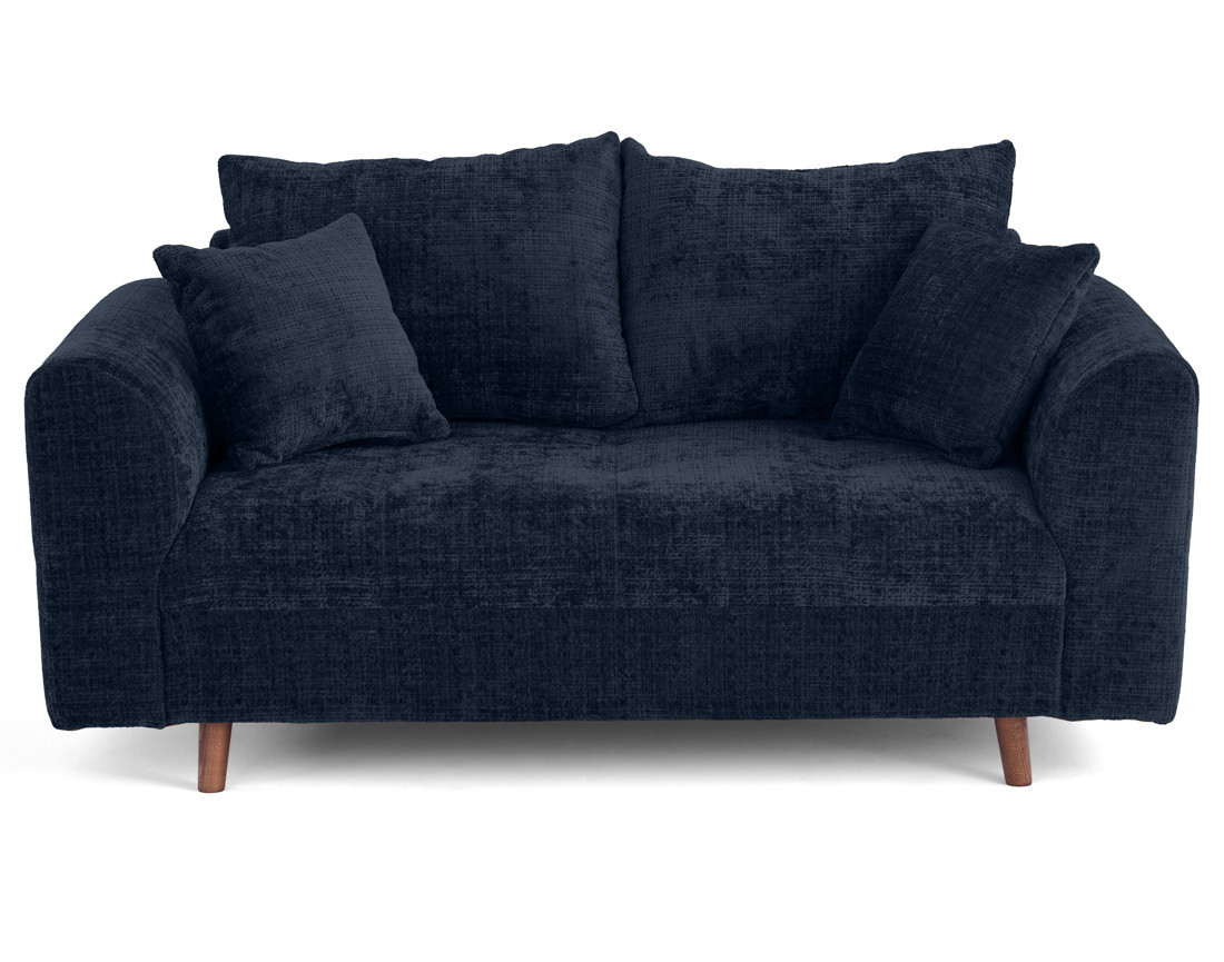 Canapé droit 2 places en velours texturé Rune