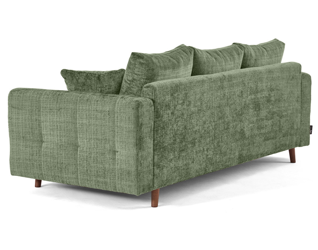 Canapé droit 3 places en velours texturé Rune