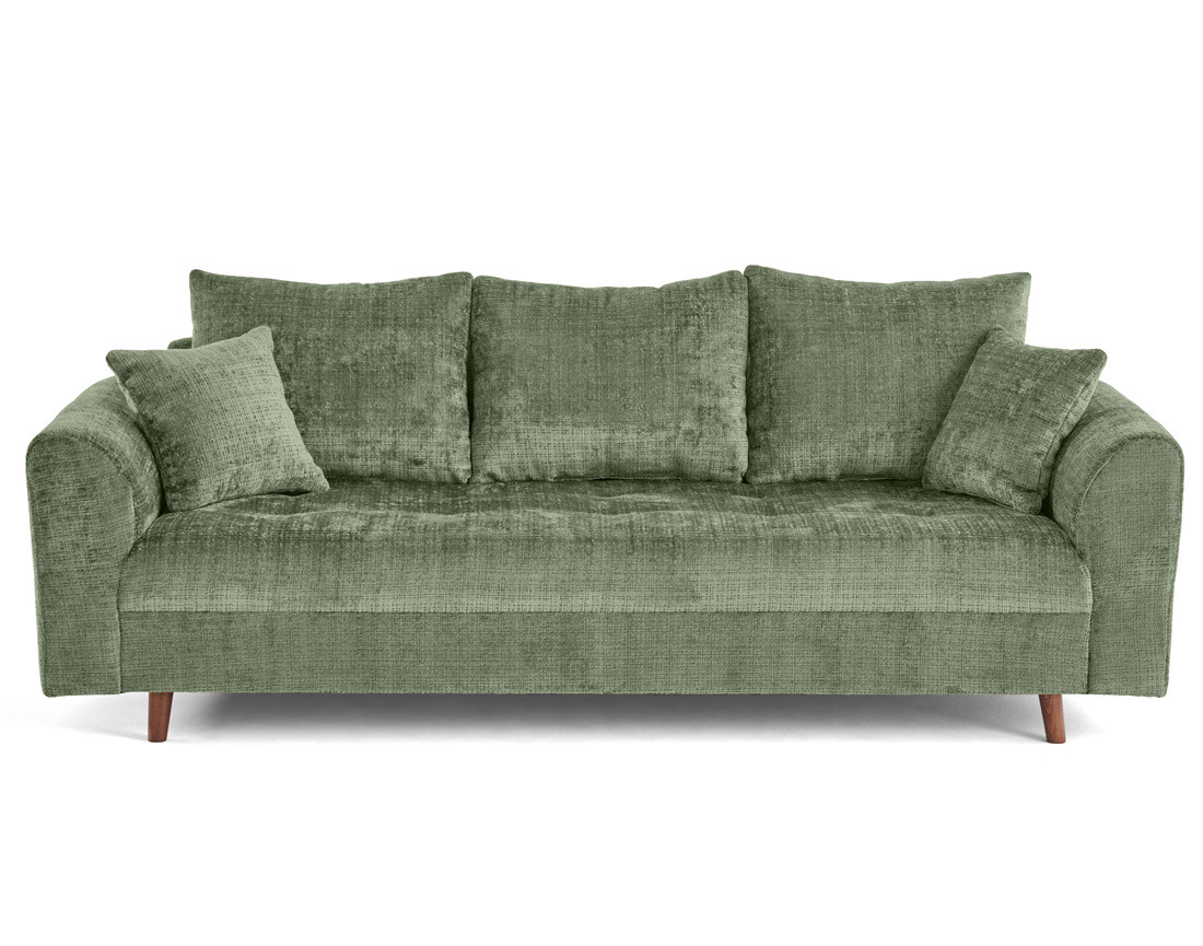 Canapé droit 3 places en velours texturé Rune