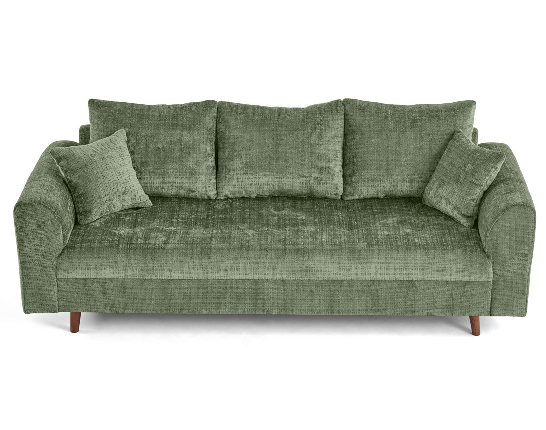 Canapé droit 3 places en velours texturé Rune