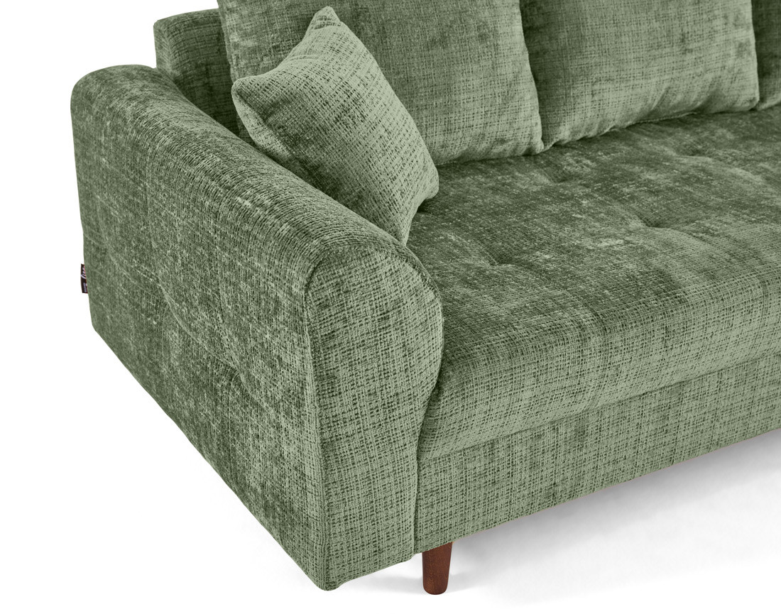 Canapé droit 3 places en velours texturé Rune