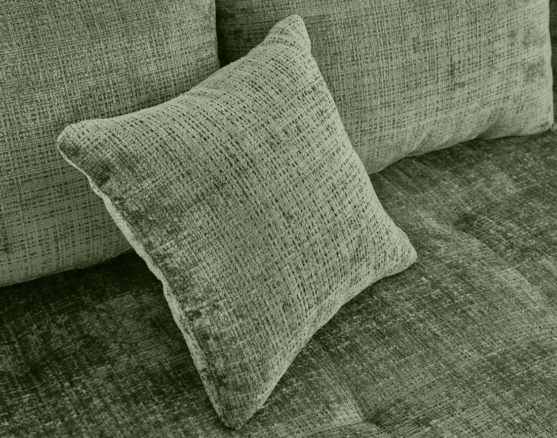 Canapé droit 3 places en velours texturé Rune