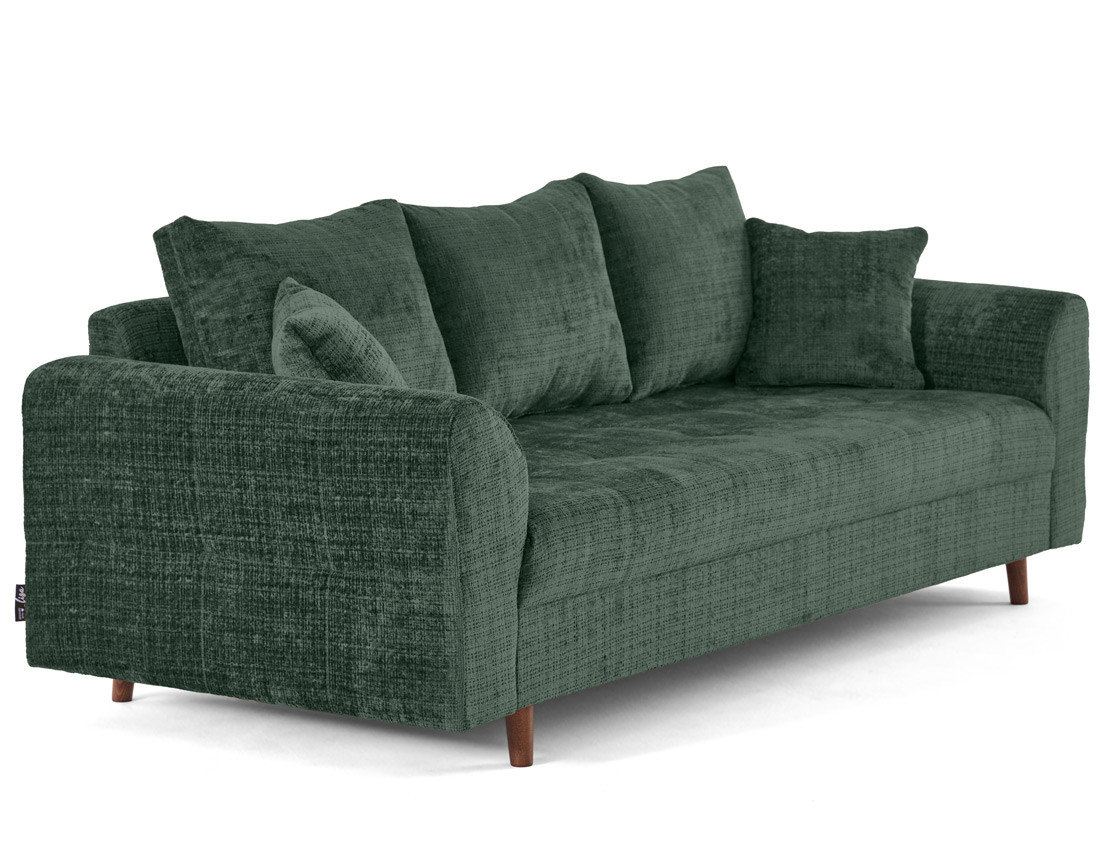 Canapé droit 3 places en velours texturé Rune