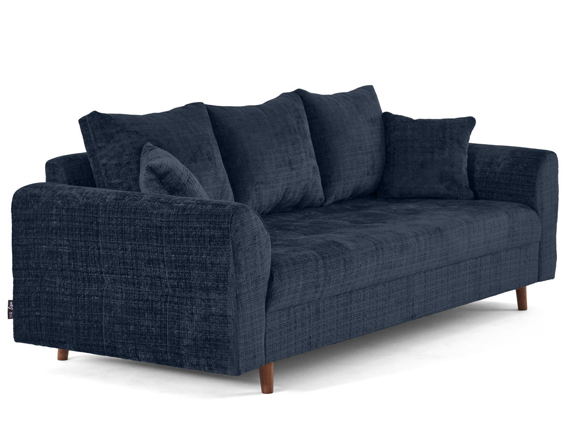 Canapé droit 3 places en velours texturé Rune