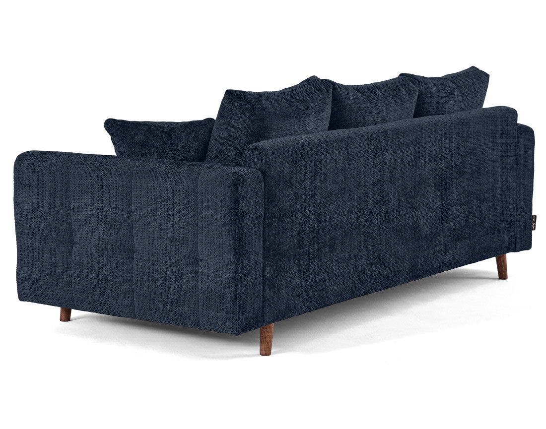 Canapé droit 3 places en velours texturé Rune