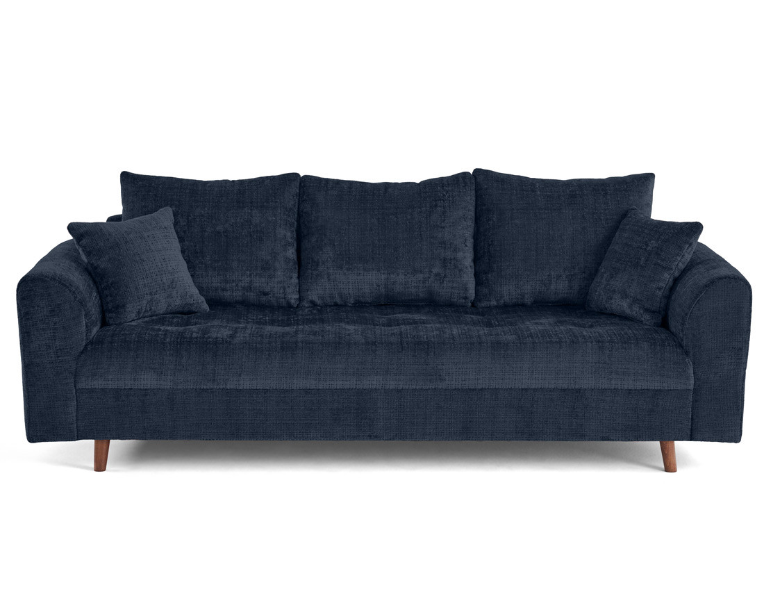 Canapé droit 3 places en velours texturé Rune