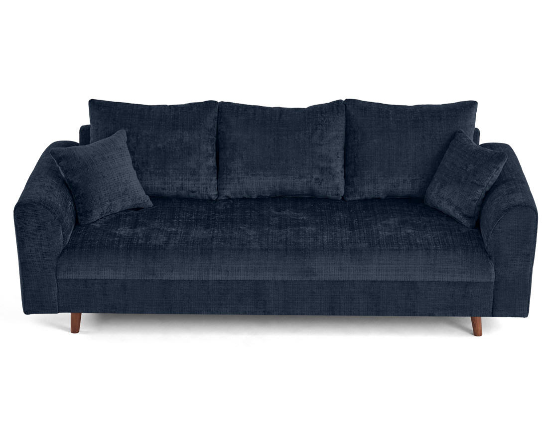 Canapé droit 3 places en velours texturé Rune