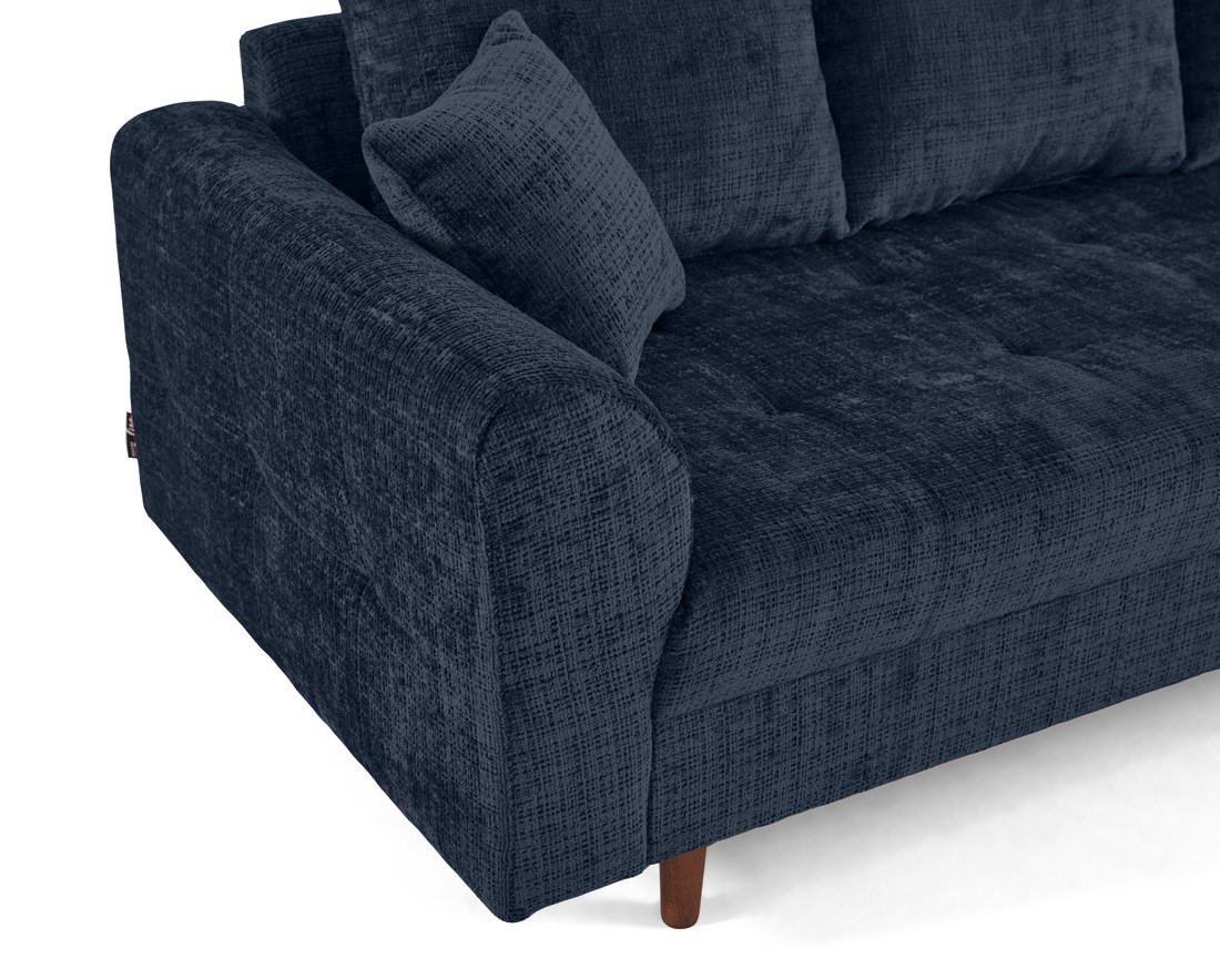 Canapé droit 3 places en velours texturé Rune