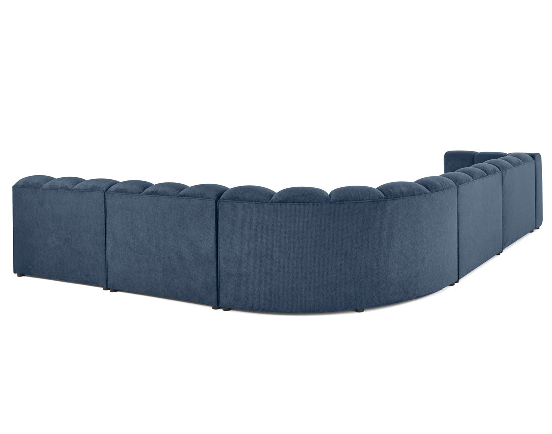 Canapé modulable d'angle droit 5 places en tissu texturé Debbie