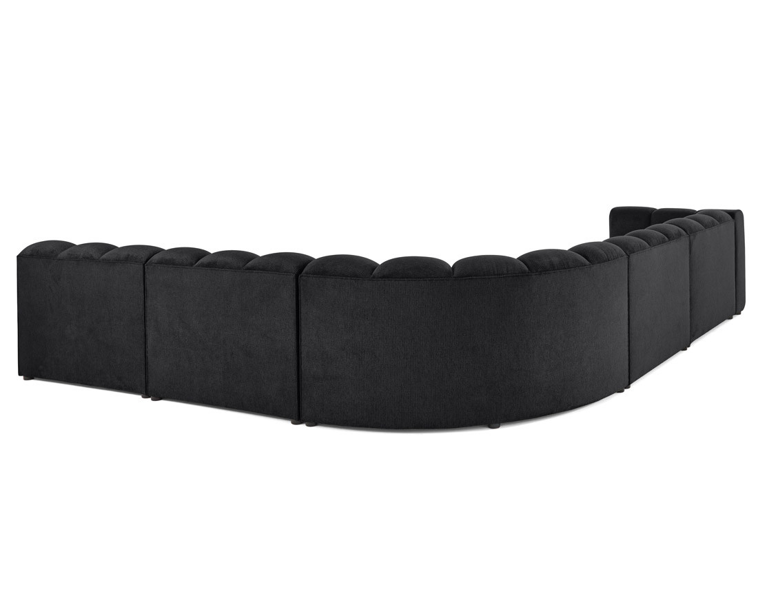 Canapé modulable d'angle droit 5 places en tissu texturé Debbie