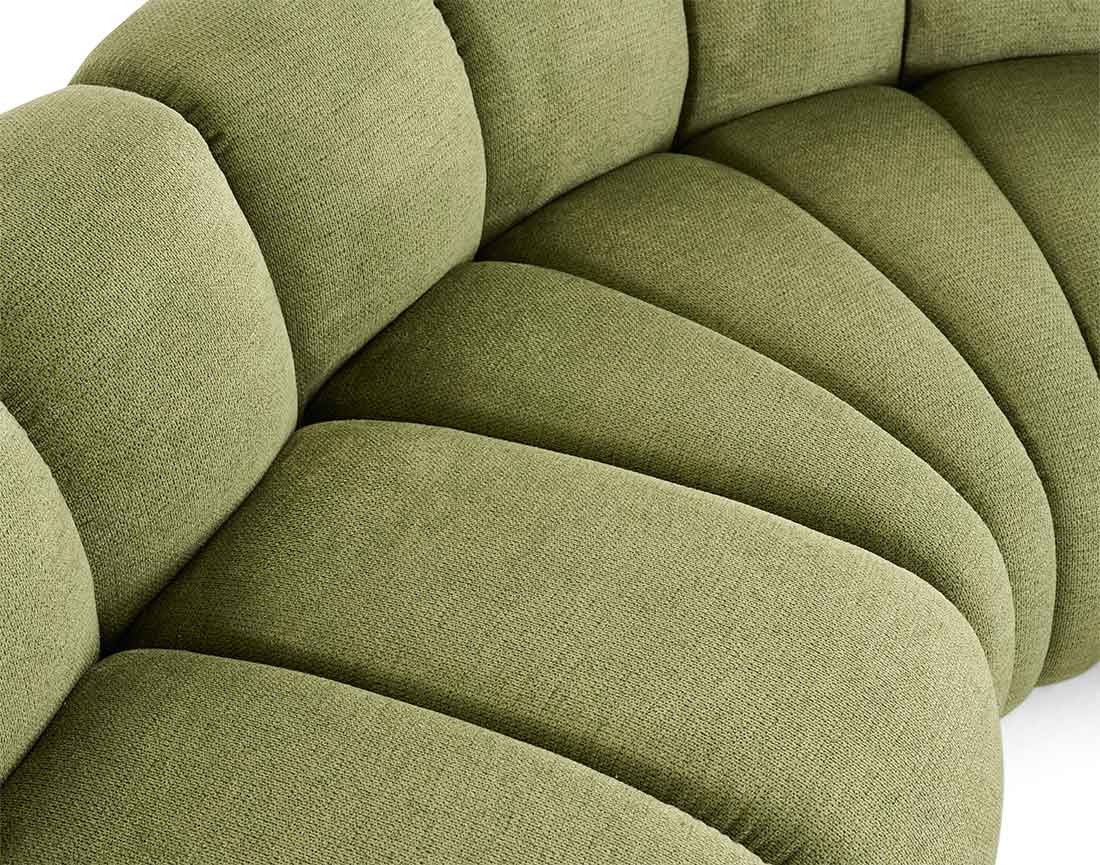 Canapé modulable d'angle droit 5 places en tissu texturé Debbie