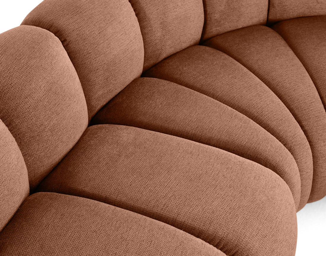 Canapé modulable d'angle droit 5 places en tissu texturé Debbie