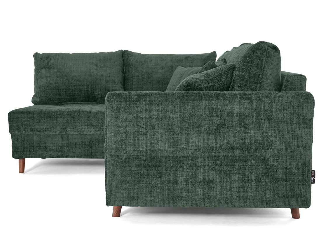 Canapé d'angle gauche 4 places en velours texturé Rune