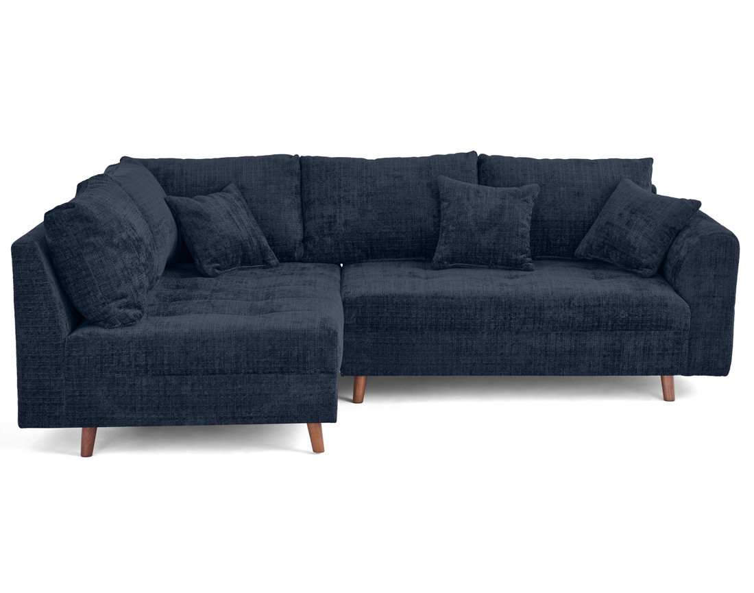 Canapé d'angle gauche 4 places en velours texturé Rune