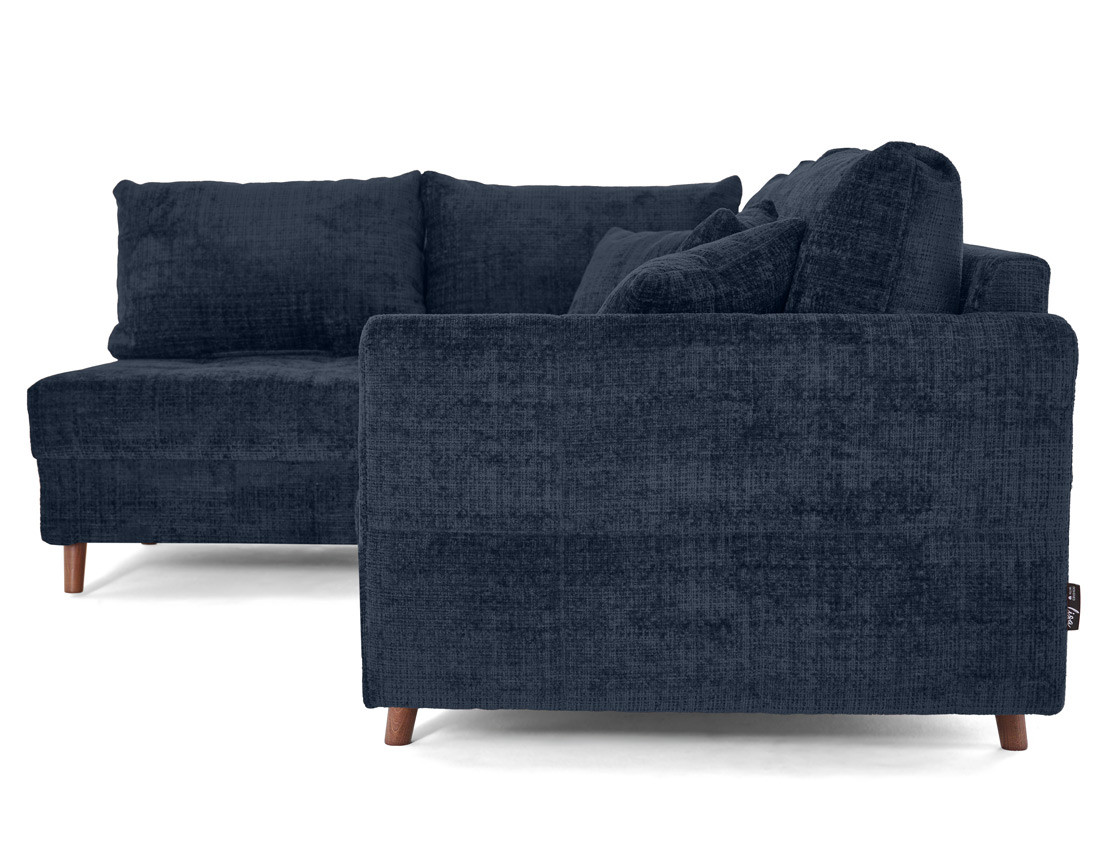 Canapé d'angle gauche 4 places en velours texturé Rune