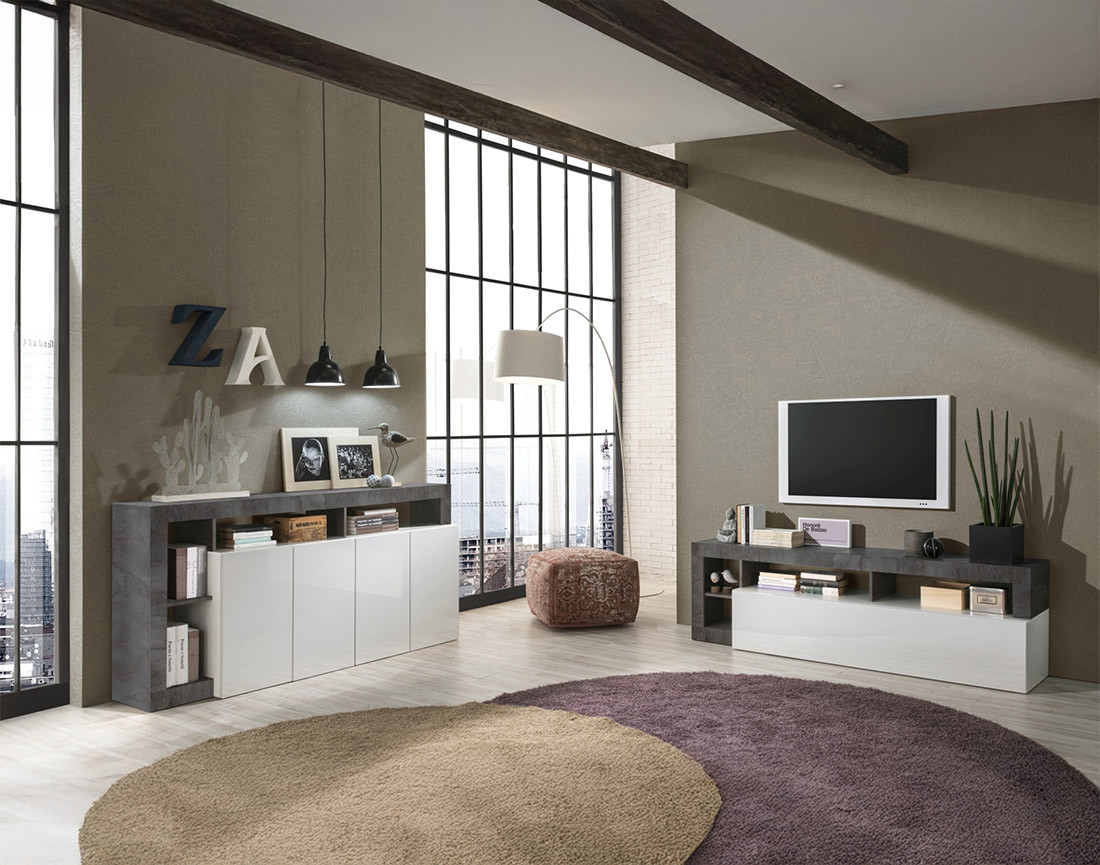 Meuble TV 1 porte 184 cm Lou