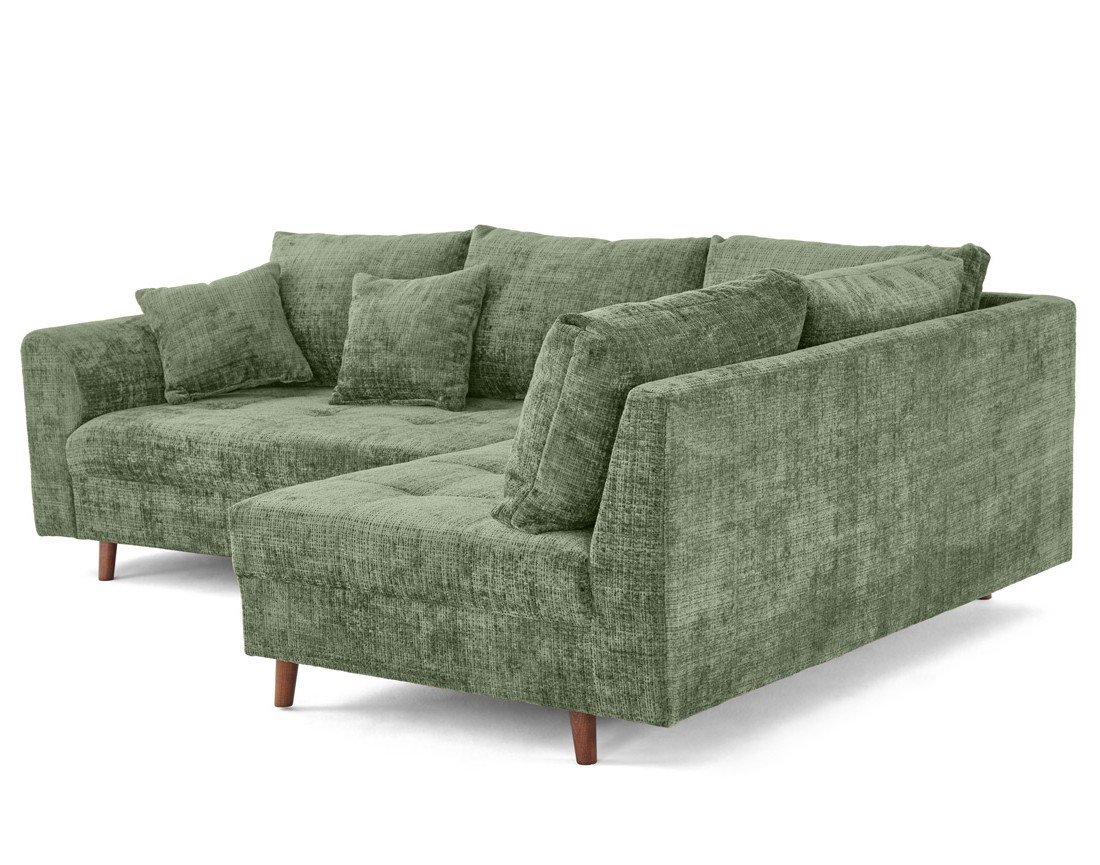 Canapé d'angle droit 4 places en velours texturé Rune