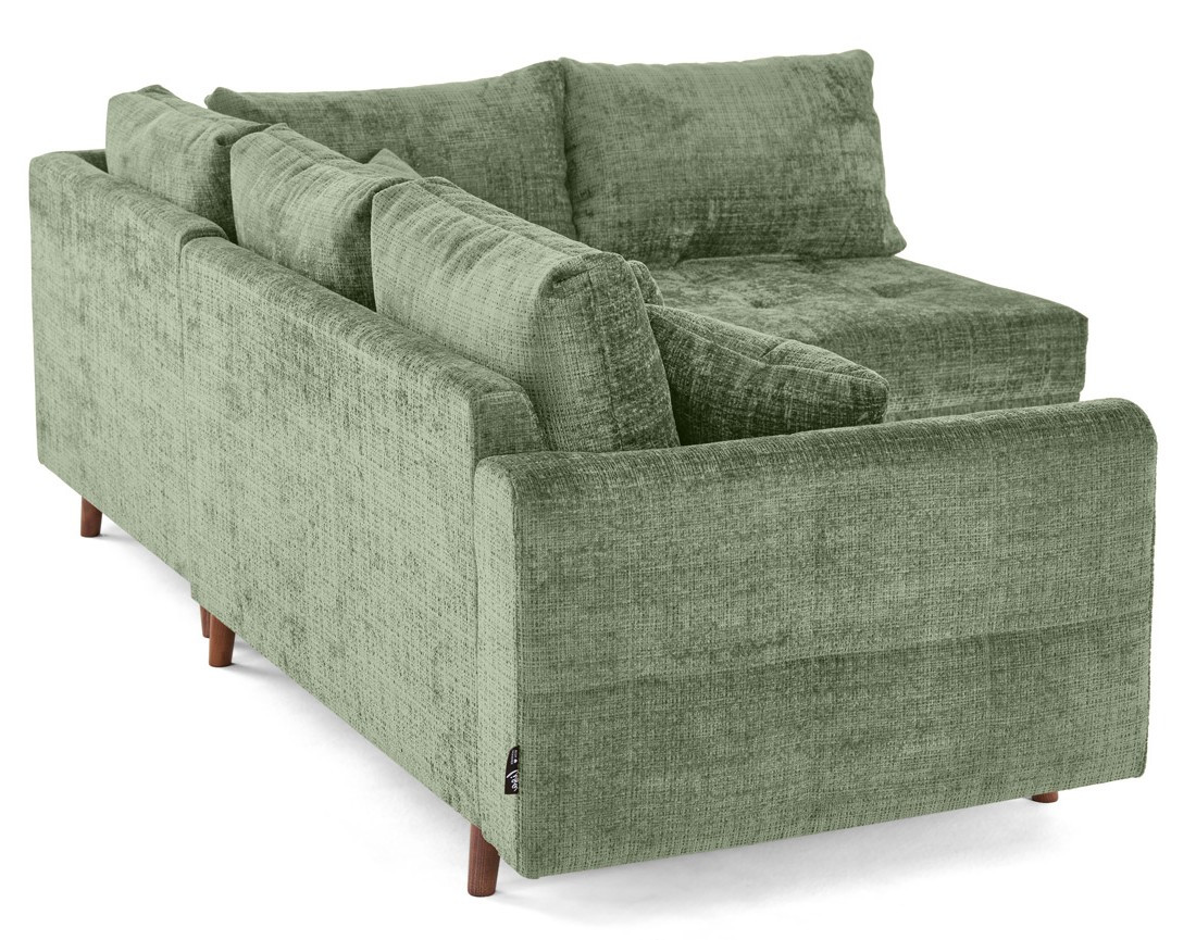 Canapé d'angle droit 4 places en velours texturé Rune