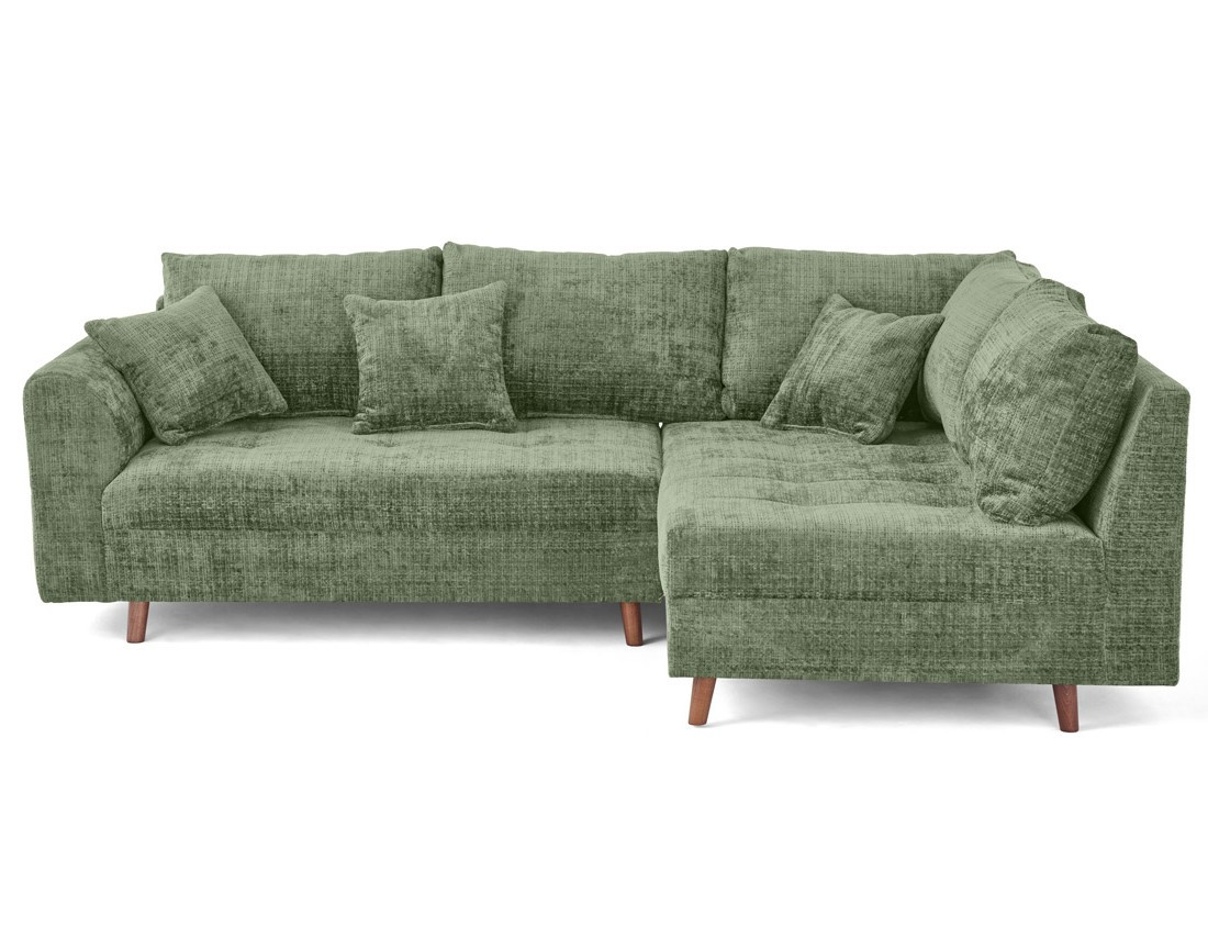 Canapé d'angle droit 4 places en velours texturé Rune