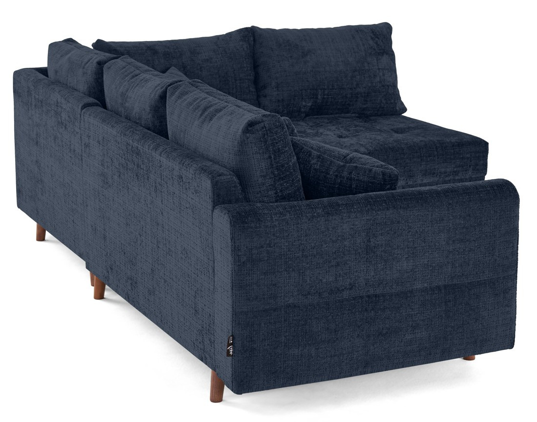 Canapé d'angle droit 4 places en velours texturé Rune