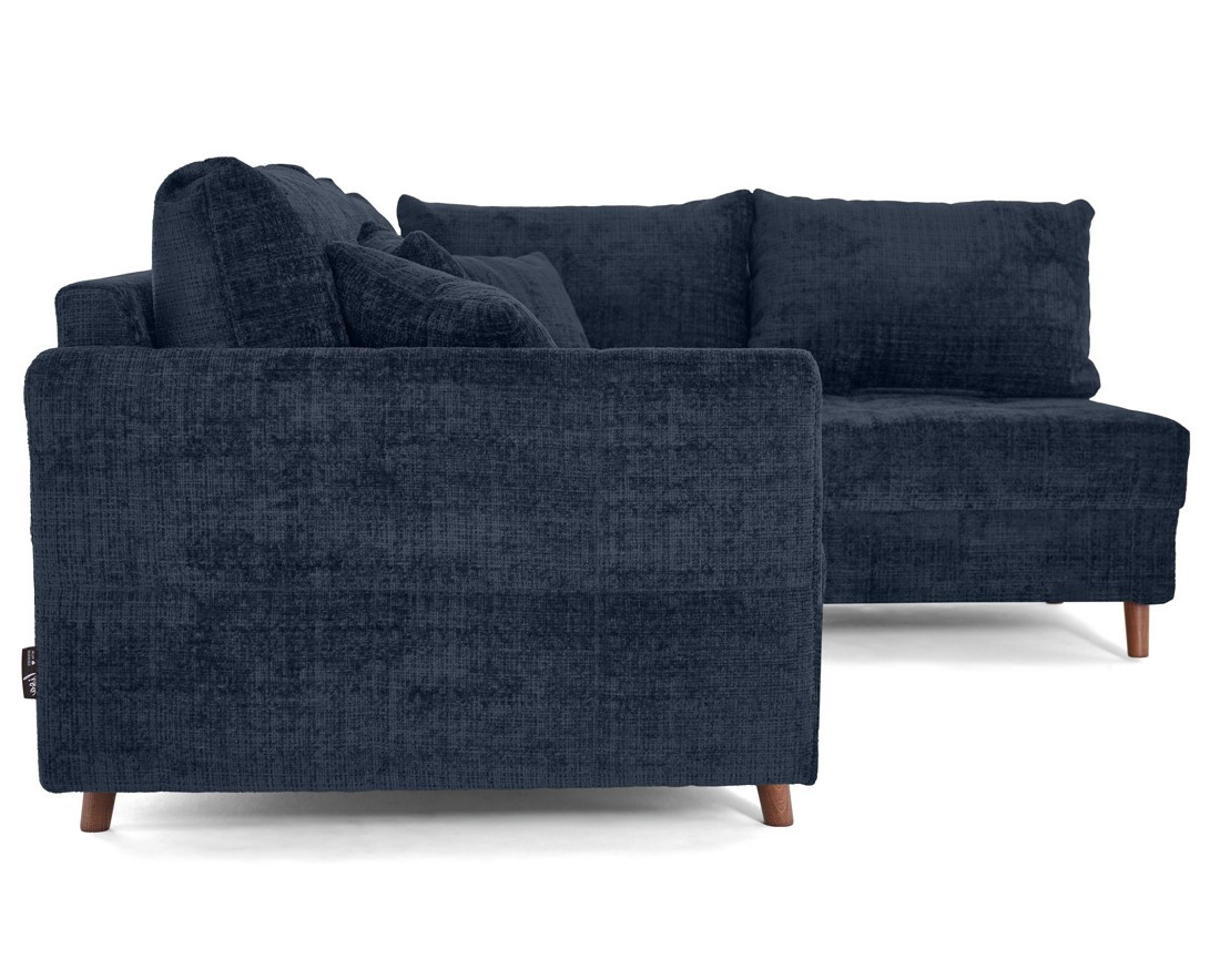 Canapé d'angle droit 4 places en velours texturé Rune