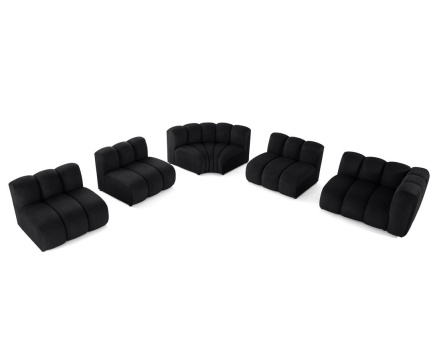 Canapé modulable d'angle gauche 5 places en tissu texturé Debbie