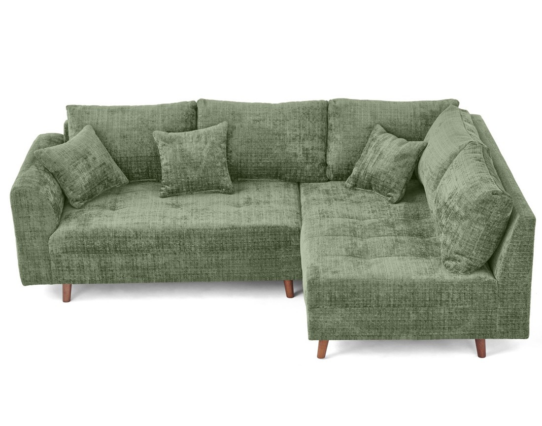 Canapé d'angle droit 4 places en velours texturé Rune