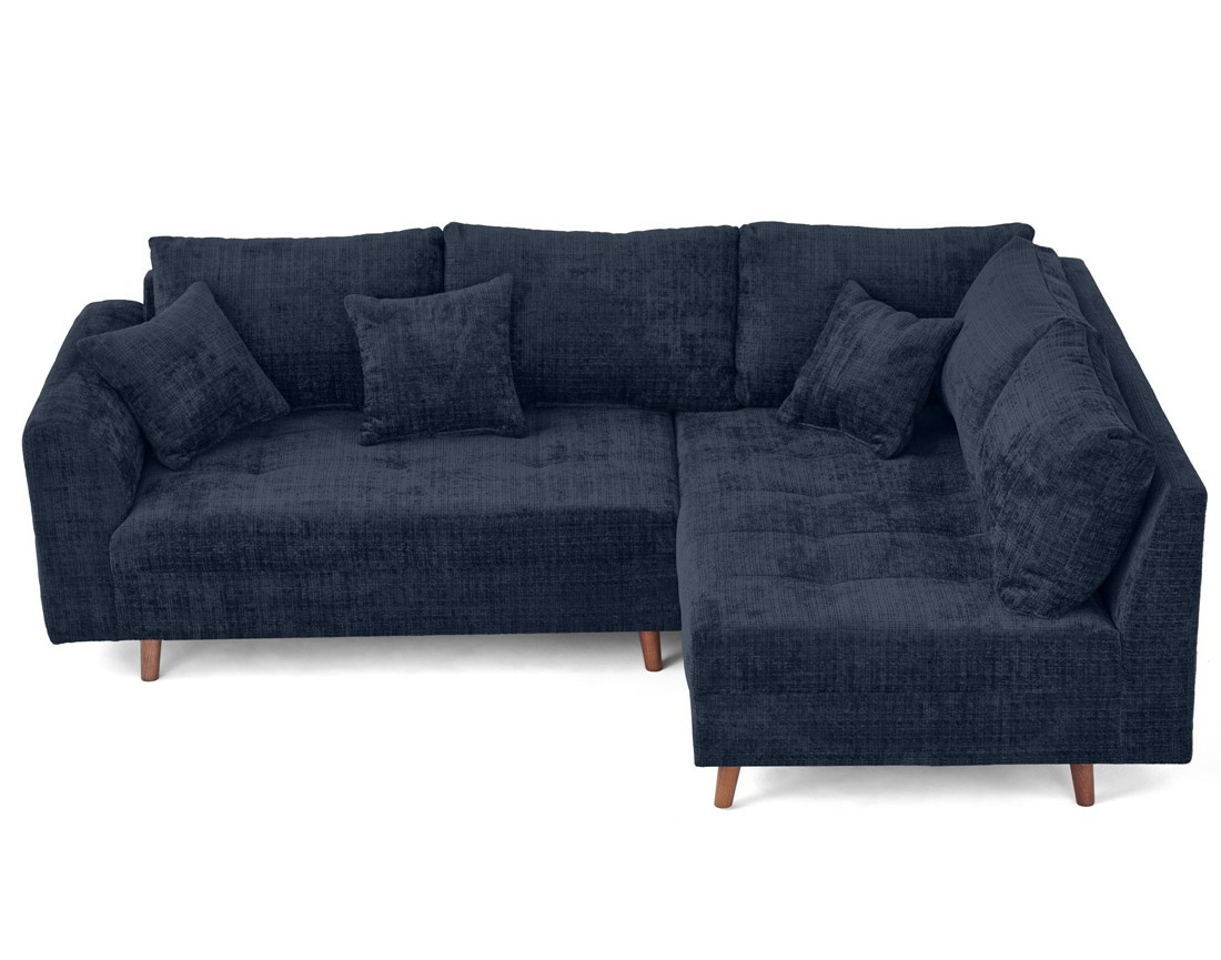 Canapé d'angle droit 4 places en velours texturé Rune