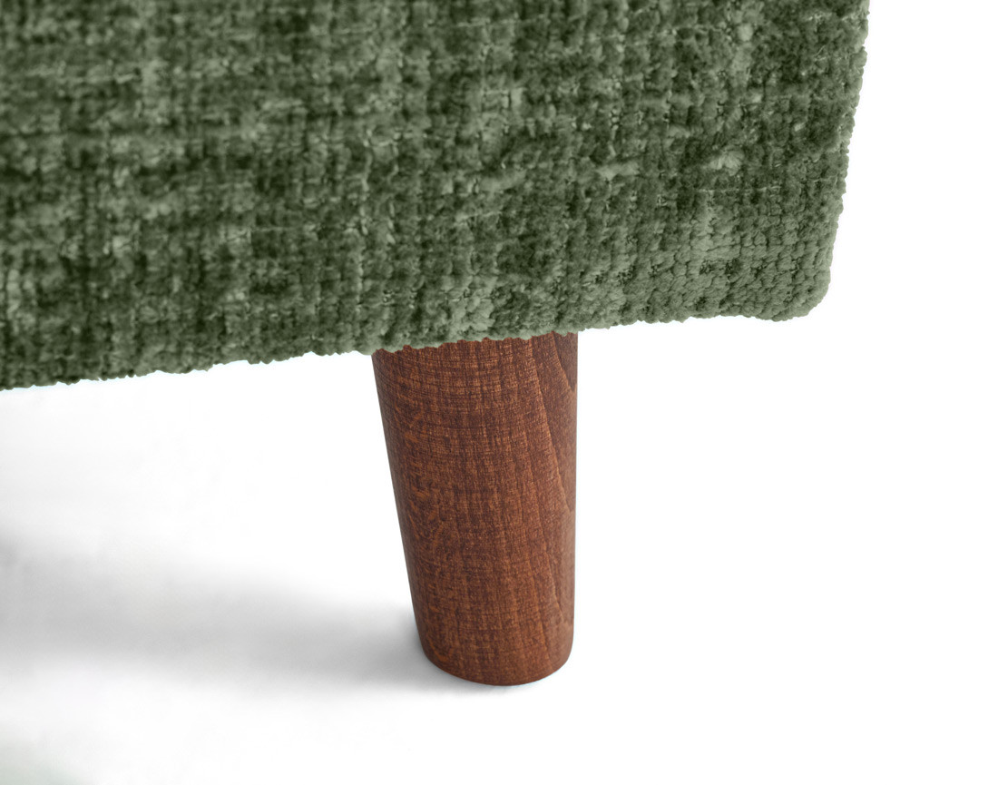 Canapé panoramique d'angle droit 7 places en velours texturé Rune