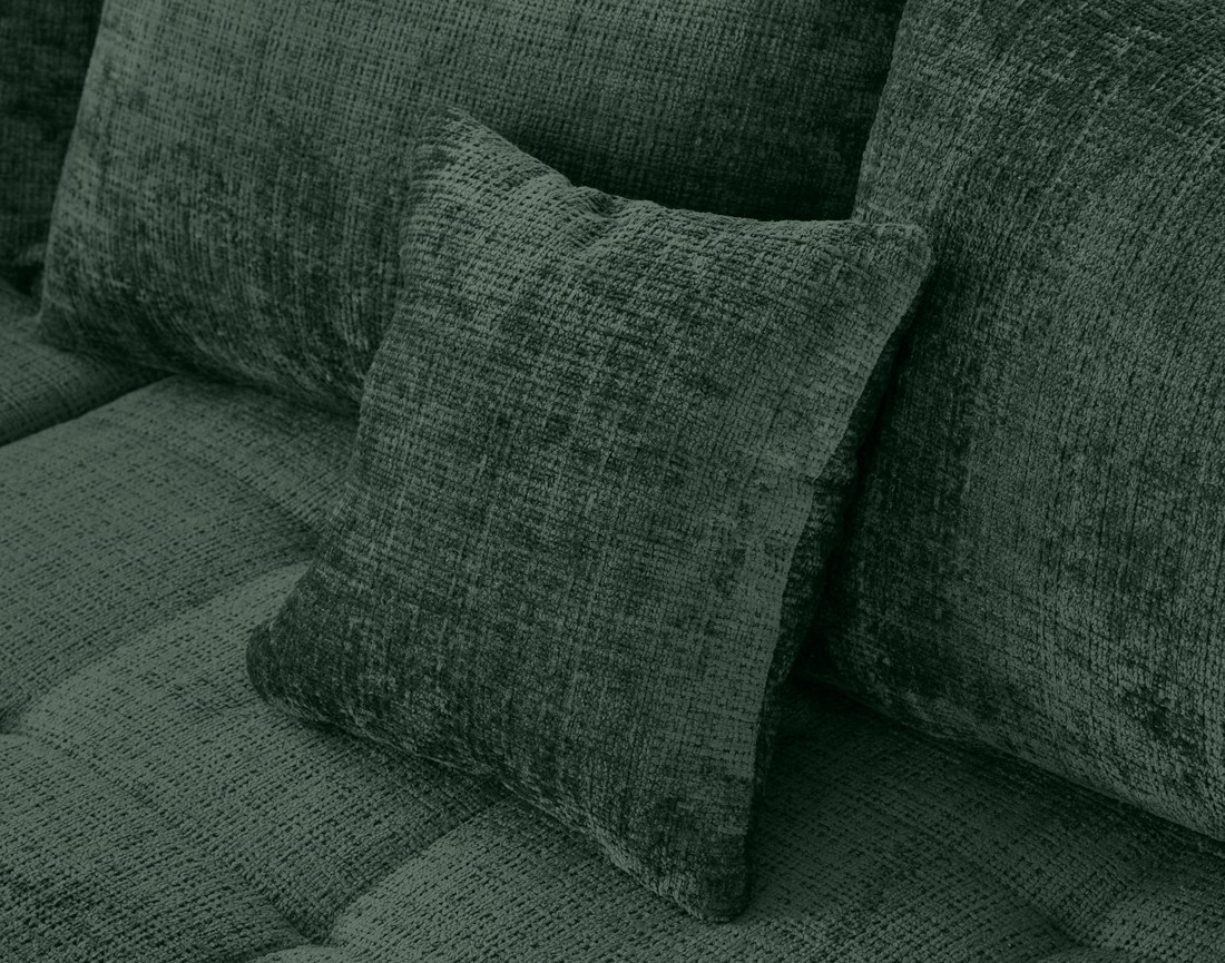 Canapé panoramique d'angle gauche 7 places en velours texturé Rune