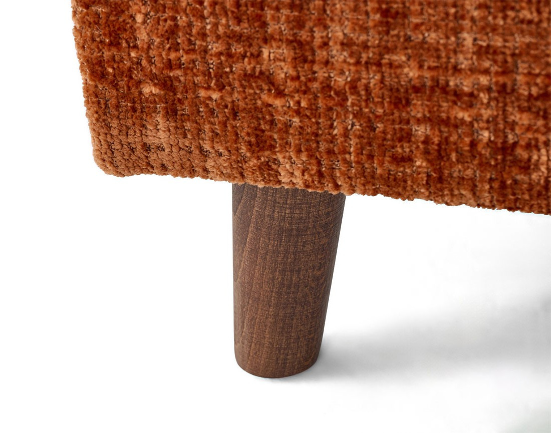 Canapé panoramique d'angle gauche 7 places en velours texturé Rune