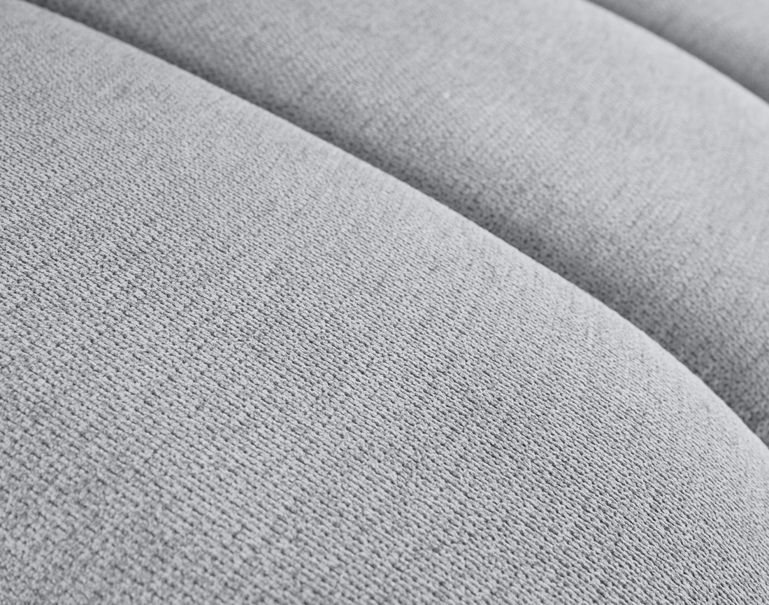 Canapé modulable panoramique d'angle droit 7 places en tissu texturé Debbie